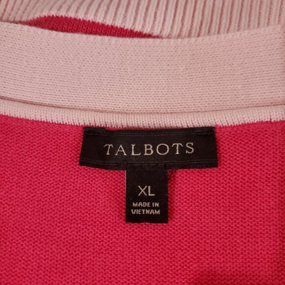 Talbots NWOT Womens Button Cardigan Sweater Size XL Pink Preppy Old Money Office - Picture 7 of 10